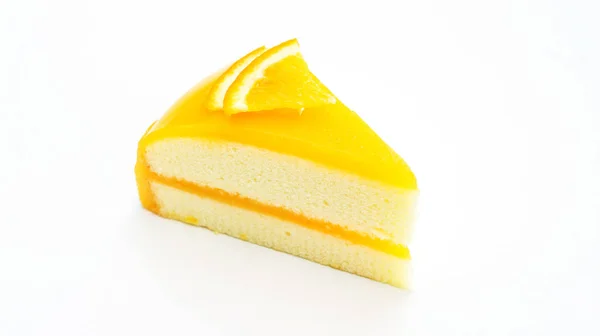 Orange Cake White Background — Stock Photo, Image