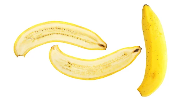 Banana Amarela Sobre Fundo Branco — Fotografia de Stock