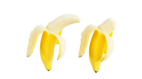 Banana Amarela Sobre Fundo Branco — Fotografia de Stock