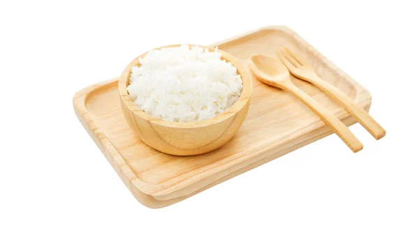 Jasmine Rice Bowl White Background — Stock Photo, Image