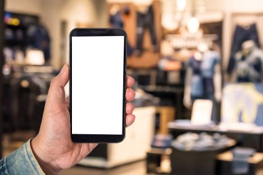 Boş ekran smartphone kapalı yaşam tarzı genel kavram ya da ortak çalışma arka plan için bulanık bulanıklık arka plan alışveriş merkezi arka planda kadar alay.