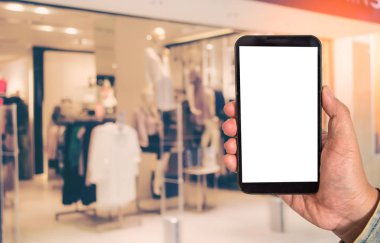 Boş ekran smartphone kapalı yaşam tarzı genel kavram ya da ortak çalışma arka plan için bulanık bulanıklık arka plan alışveriş merkezi arka planda kadar alay.