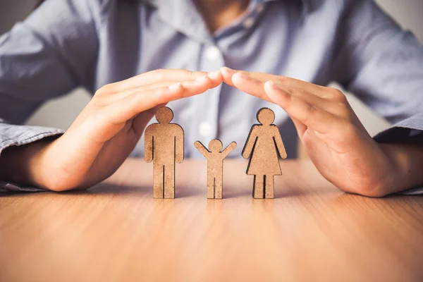 Hand Protecting Icon Family People Concept Insurance — Stock Photo, Image