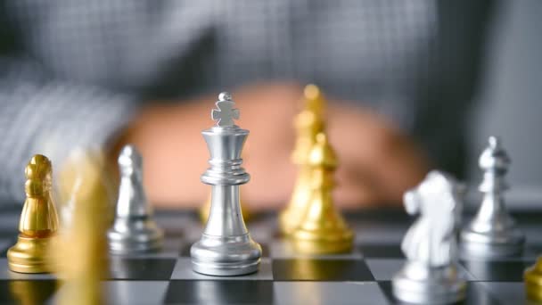 Businessmen Using Chess Ideas Business Planning Ideas — Stock Video