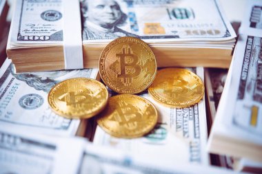 Bitcoins ve dolar finansman kat kavramı yerleştirin