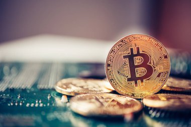 Bit sikke üzerinde elektronik yerleştirilir. Finans evrimsel kavramı