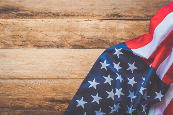 Flag Americas Lay Wooden Floor — Stock Photo, Image