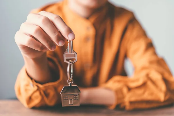 Hausschlüssel Konzept Hausschlüssel Für Neues Haus Hauskauf — Stockfoto