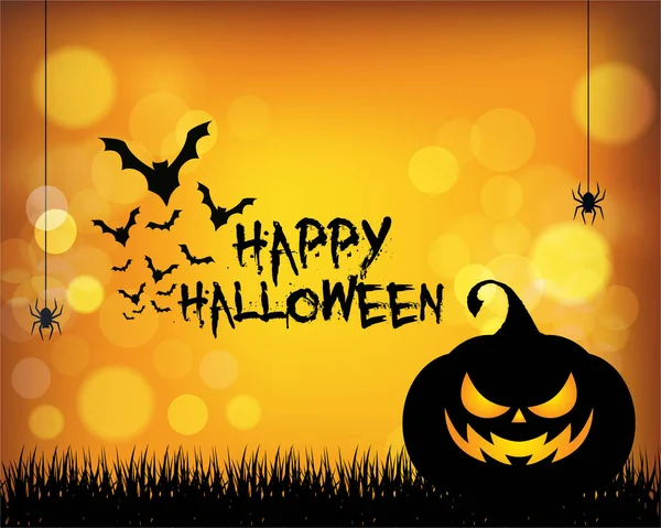 Modelo Vetor Saudação Halloween Lettering Happy Halloween —  Vetores de Stock