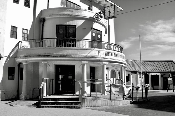 Images Noir Blanc Penarth Vale Glamorgan Wales Jetée Victorienne Pavillon — Photo