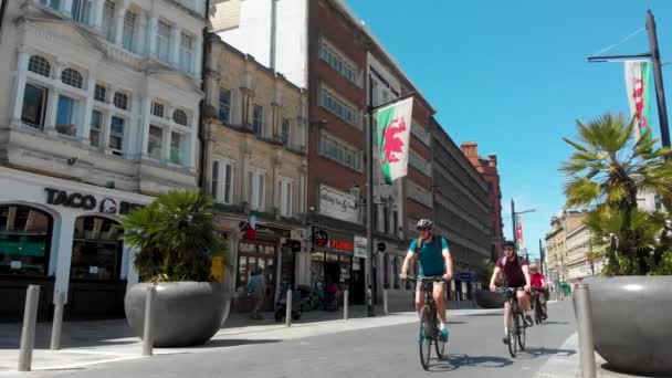 Cardiff Wales Mai 2020 Die Leeren Straßen Der Walisischen Hauptstadt — Stockvideo