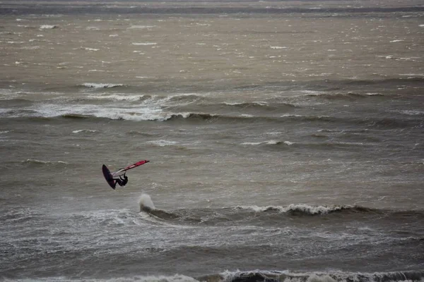 Blustery Day Gale Force Winds Barry Windsurfing Kiteboard Club Meet — Stock Photo, Image