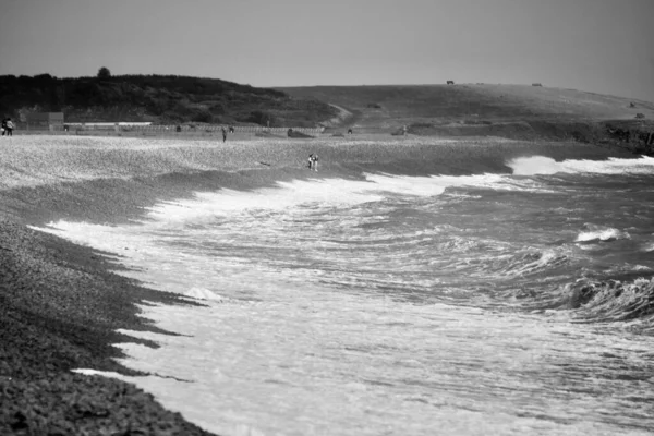 Mare Tempestoso Con Venti Marea Alta Marea Crea Enormi Onde — Foto Stock