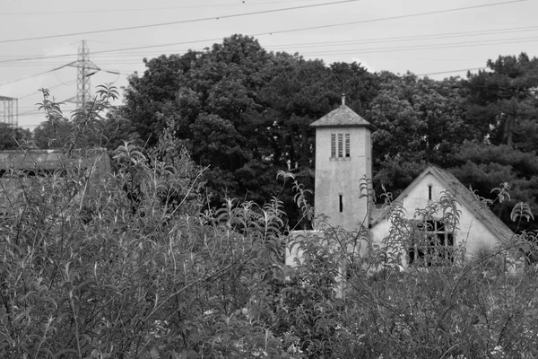 Black White Images Derelict Village East Aberthaw Vale Glamorgan Wales — стокове фото