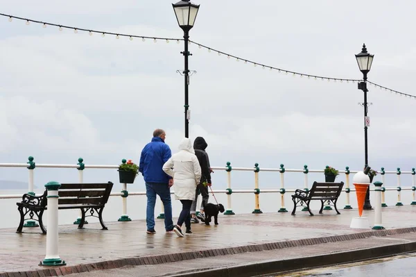 Torrentiële Rain Wales Sociale Distancing Lockdown Walks Juni Weer Wales — Stockfoto