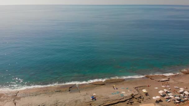 Vista Aérea Costa Mahmutlar Alanya Con Carretera D400 Junto Playa — Vídeos de Stock