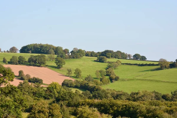 Belle Campagne Autour Ville Galloise Abergavenny Paysage Rural Agricole Dans — Photo