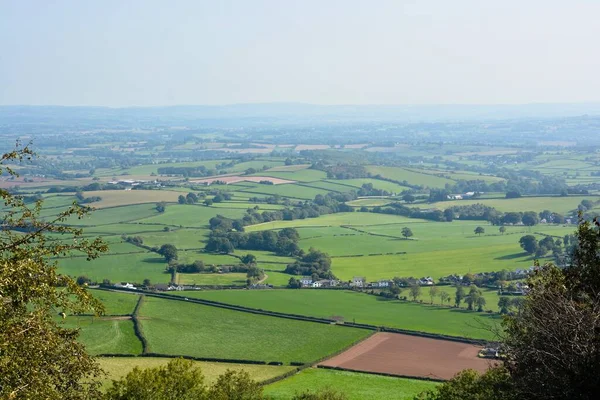 Vue Sur Belle Campagne Depuis Sommet Skirrid Abergavenny Galles Sud — Photo