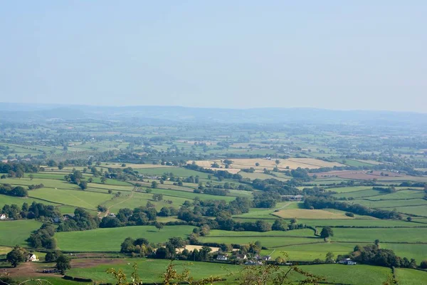 Vue Sur Belle Campagne Depuis Sommet Skirrid Abergavenny Galles Sud — Photo