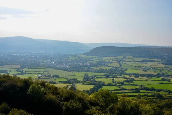 Vue Sur Belle Campagne Depuis Sommet Skirrid Abergavenny Galles Sud — Photo