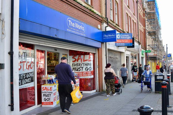 Barry, Vale of Glamorgan / Wales - Sept 29 2020: Hoton Road. Coronavirus crisis causes global recession hitting commercial sector hard. Childrens play centre shut down, ghost towns and urban decay becomes the new normal. A feeling of hopelessness