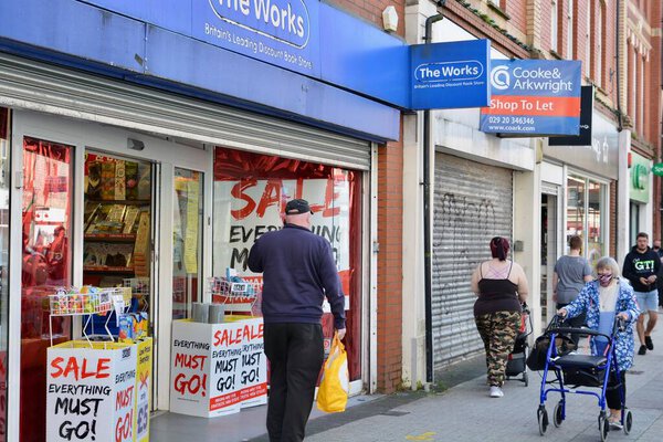 Barry, Vale of Glamorgan / Wales - Sept 29 2020: Hoton Road. Coronavirus crisis causes global recession hitting commercial sector hard. Childrens play centre shut down, ghost towns and urban decay becomes the new normal. A feeling of hopelessness