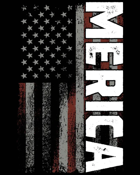 Vektor Design Temat Oberoende Usa Typografi Grunge Flagga Shirt Grafik — Stock vektor