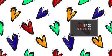 Beyaz arkaplanda kalpler olan kusursuz desen