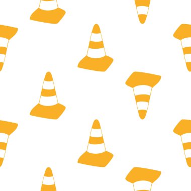 Beyaz arka plan üzerinde koniler ile Seamless modeli