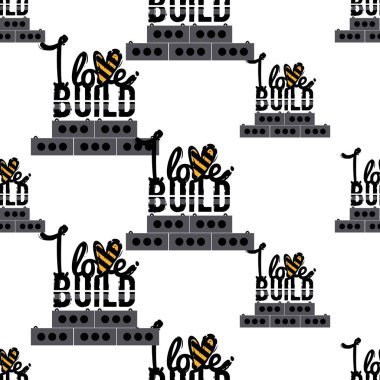 Beyaz zemin üzerine inşa seamless modeli seviyorum