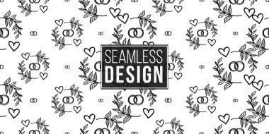 Şube ve beyaz arka plan üzerinde halkalar ile Seamless modeli