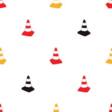 Beyaz arka plan üzerinde koniler ile Seamless modeli