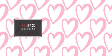 Beyaz arkaplanda kalpler olan kusursuz desen
