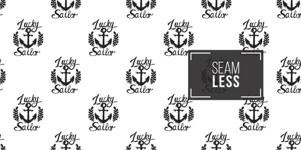 Lucky Sailors Seamless Pattern Vector Illustration — Stock Vector