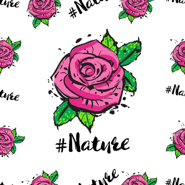 Motif Sans Couture Avec Des Roses Illustration Vectorielle — Image vectorielle