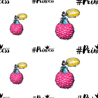 Parfüm ile Seamless modeli. Vektör çizim