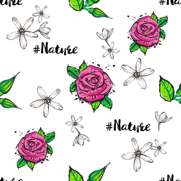 Motif Sans Couture Avec Des Roses Illustration Vectorielle — Image vectorielle