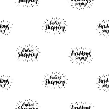 Alışveriş seamless modeli. Vektör çizim