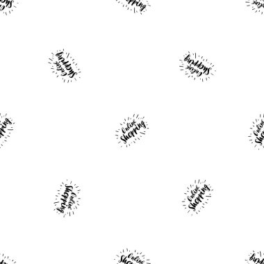 Alışveriş seamless modeli. Vektör çizim