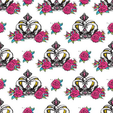 Güllerle kusursuz desen. vektör illüstrasyonu