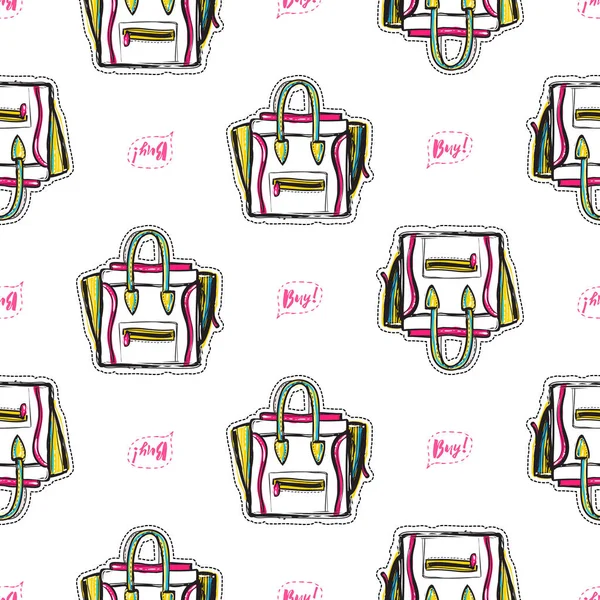 Patrón Bolsos Femeninos Sin Costuras Ilustración Vectorial — Vector de stock