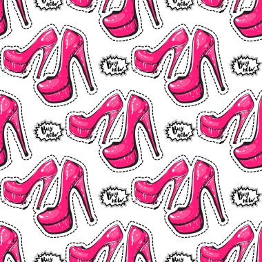 Dikişsiz desen topuklu. Vektör çizim