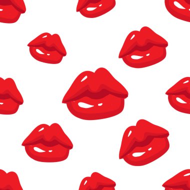 Dudaklar seamless modeli, vektör çizim