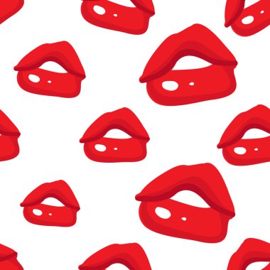Dudaklar seamless modeli, vektör çizim
