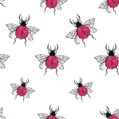 böcekler, vektör çizim ile beyaz arka plan