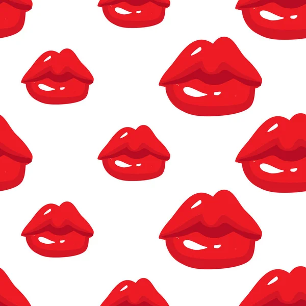 Lips Seamless Pattern Vector Illustration — Stock Vector