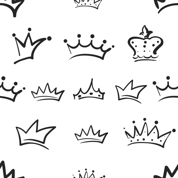 Motif Sans Couture Avec Couronne Illustration Vectorielle — Image vectorielle