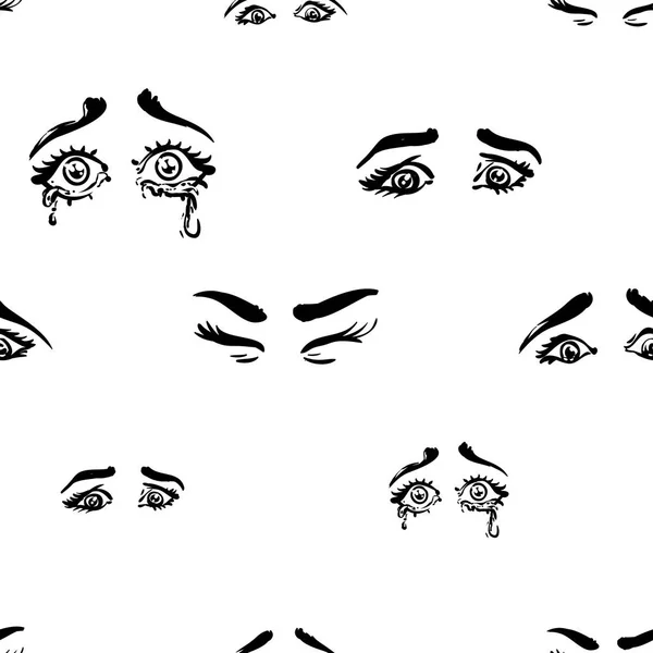 Augenbrauen Nahtloses Muster Vektorillustration — Stockvektor