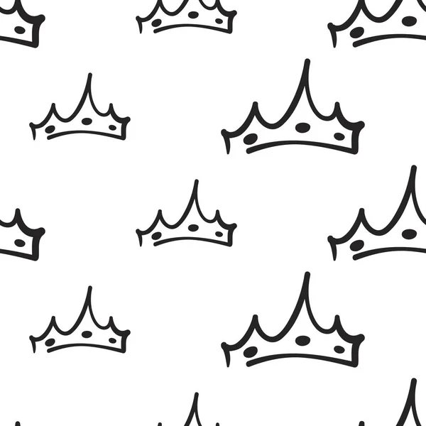 Motif Sans Couture Avec Couronne Illustration Vectorielle — Image vectorielle