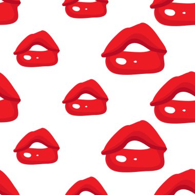 Dudaklar seamless modeli, vektör çizim